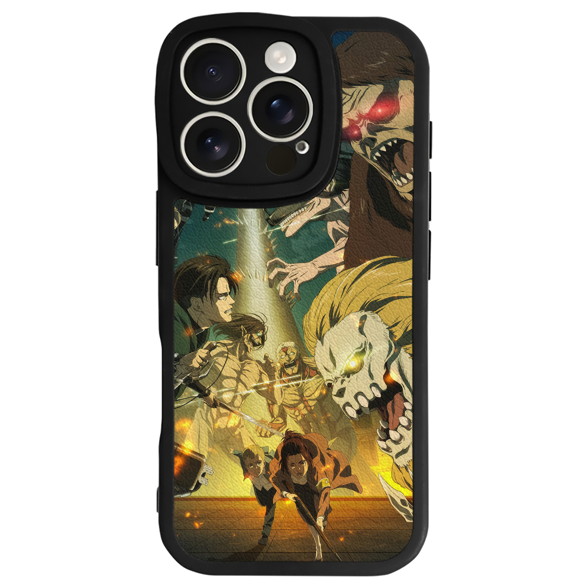 （画像用） 進撃の巨人 Attack on Titan 【iPhone 16シリーズ対応】シリコンスマホケース（レザー調） 材質：シリコン